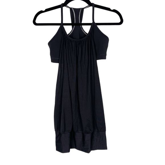 Lululemon Womens 6 Black No Limits Tank Top Double Layer Built in Bra Racerback - Picture 1 of 8